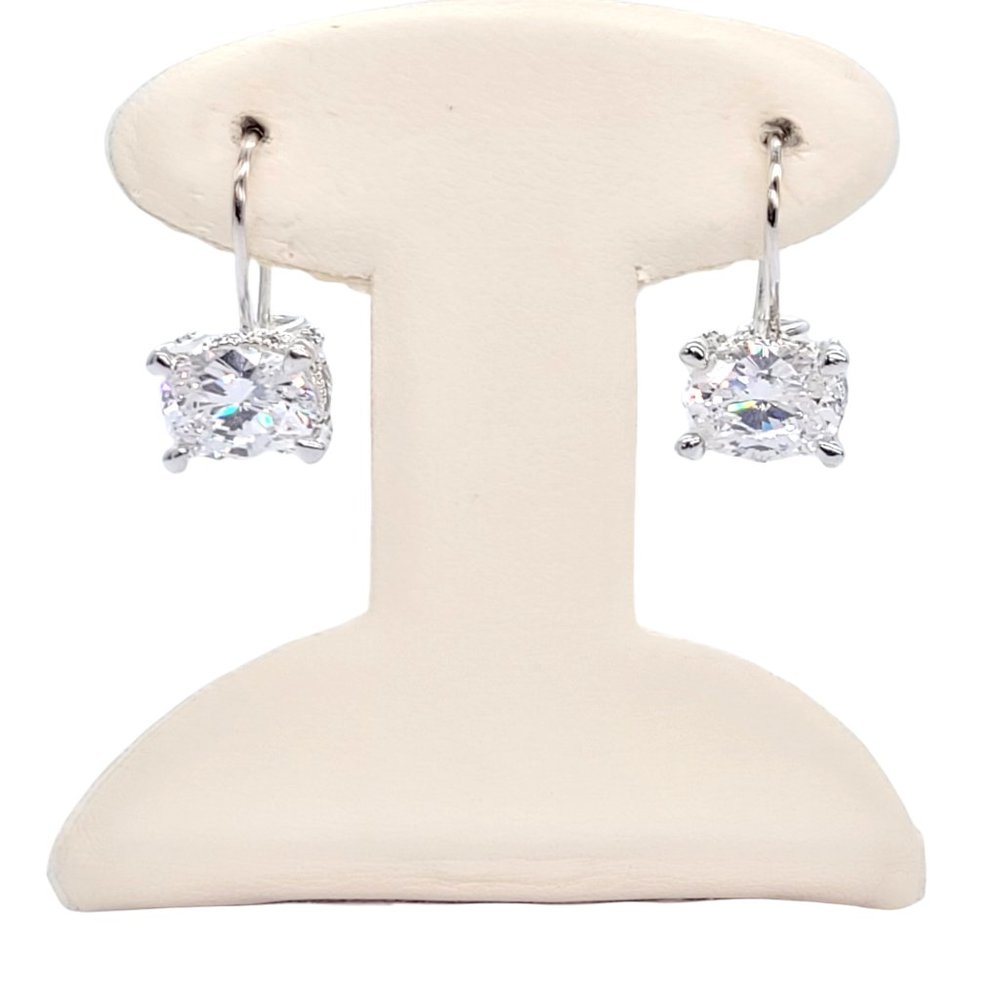 Vanna K for Bella Luce Sterling Silver CZ Earrings French Wires for Pierced Ears